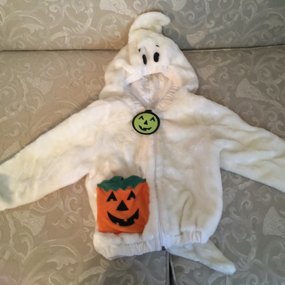 Caltoy -Kids - Furry Halloween Jacket - White - Front Zipper, Hood Kids Size 2-4